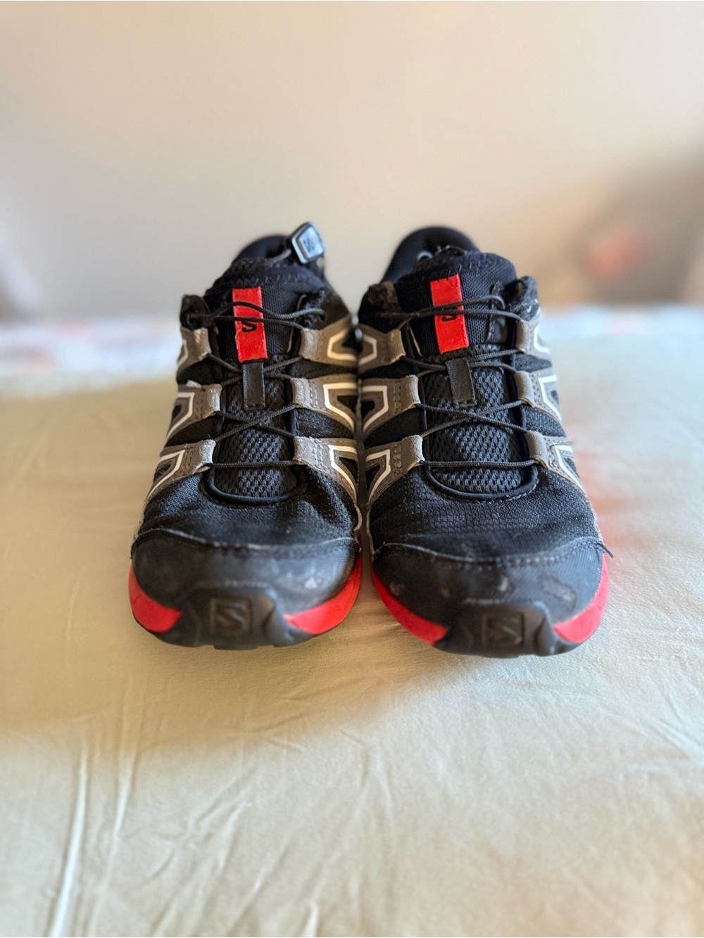 Salomon Kids Black and Red SpeedCross Trail Running Sneakers